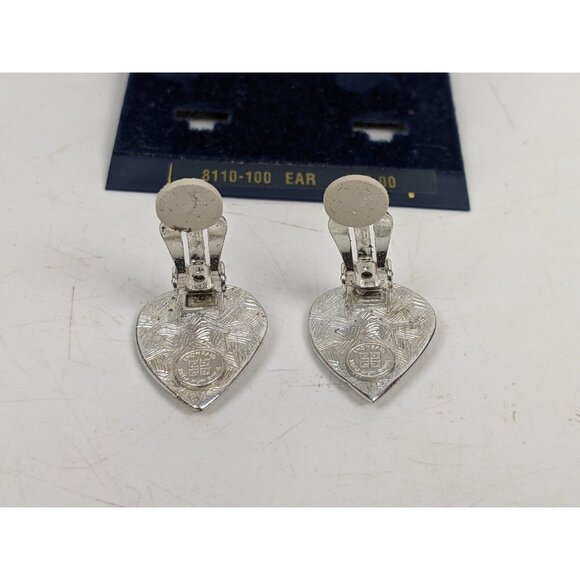Vintage Givenchy Bijoux Silvertone Leaf Clip On Earrings - Picture 7 of 13